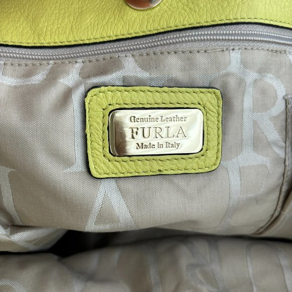 Furla yellow/beige leather tote bag - Picture 5 of 11